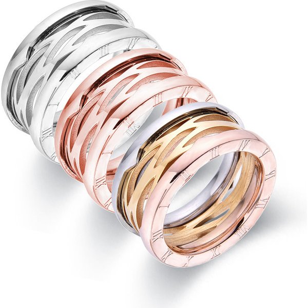 Men And Women's Jewelry Fashion Color Hollow Ring Classic Couple Style Roman Pattern Digital