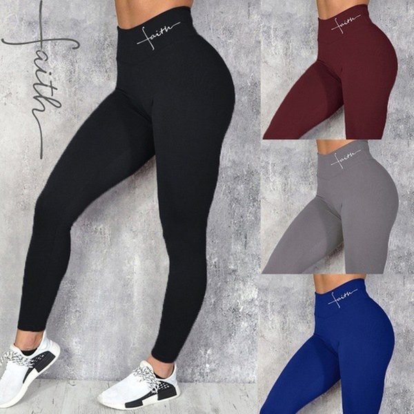 High Waist Yoga Pants With Butt Lifting Effect - Stretchy Tummy Control Leggings For Women, Breathable Workout Running Pants-image