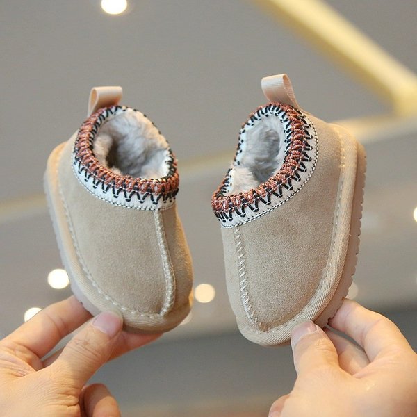 Children's Winter Snow Boots Warm Fleece Lined Non Slip Thickened Cotton Shoes for Boys And Girls Short Baby Boots