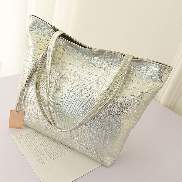Bags Large capacity shoulder PU handbags crocodile pattern women's bags commuter bags tote bags