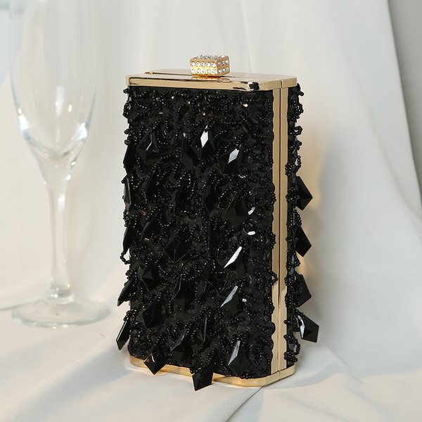 Women's Evening Bags Handbag Vintage Handmade Beaded Beaded Dinner Bag Vertical Small Square Bag Banquet Dress Handbag For Women-image