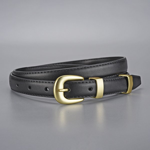 Genuine Leather Women's Alloy Needle Buckle Thin Waistband With A High-End Sense, Fashionable And Versatile Decorative-image
