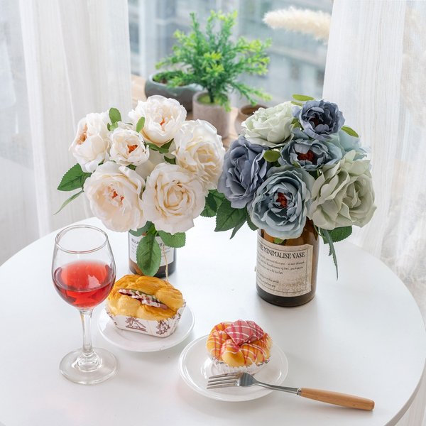 Manufacturers Wholesale Bouquet Rose Artificial Flowers Foreign Trade Home Decoration Wedding Artificial Flowers GF15979A-image