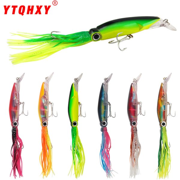 Lure Bait Long Distance Casting Colorful Simulation Squid Bait 23Cm/38G With Beard Sea Fishing Bait Fishing Gear-image