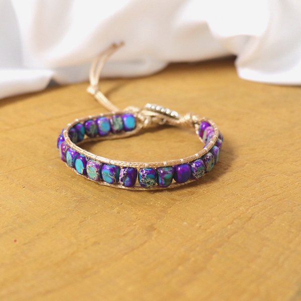 Hit Imperial Stone Bracelet Hand Woven Stone Mix And Match Double Layer Vintage Bracelet