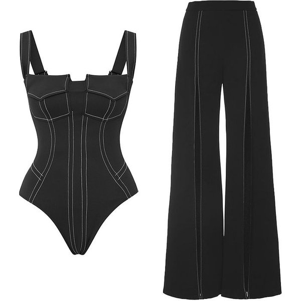 Women's Clothing High Elastic Denim One Piece Women's Swimsuit Set To Cover The Belly And Show Slim Swimsuit