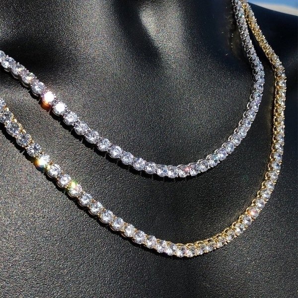 Jewelry Fashion Necklace Diamond Square Claw Chain Rhinestone Necklace Hip Hop Rhinestone Necklace-image