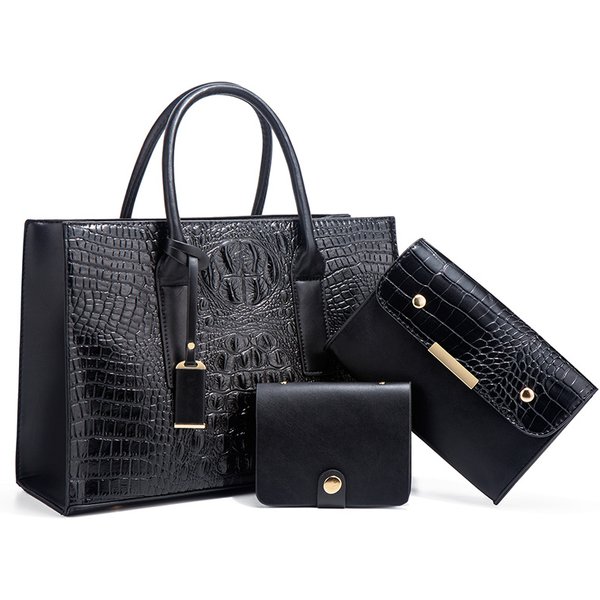 Shoulder Bag Newly Launched High-quality Handbag With Crocodile Pattern Fashionable And Large-capacity Three-piece Bag