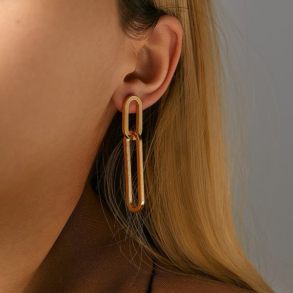Genuine Gold Electroplating Inlaid Zircon Exquisite Light Luxury Ear Clip Niche Design Minimalist High End French Double Layer Hoop Earrings-image