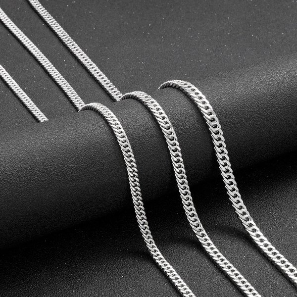 Encrypted Stainless Four-Sided Polished Hip-Hop Unisex Personality Cuban Necklace Titanium Steel Jewelry Simple Clavicle-image