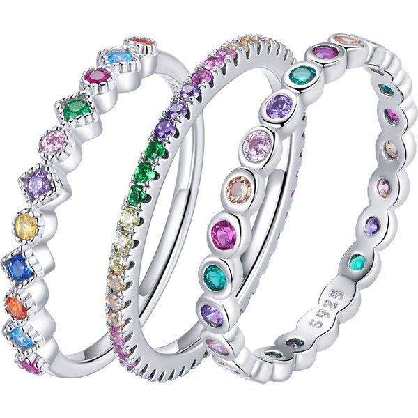 Colored Diamond For Women, European And American Niche Design, Minimalist Style, High-End Compact Index Finger Ring,-image