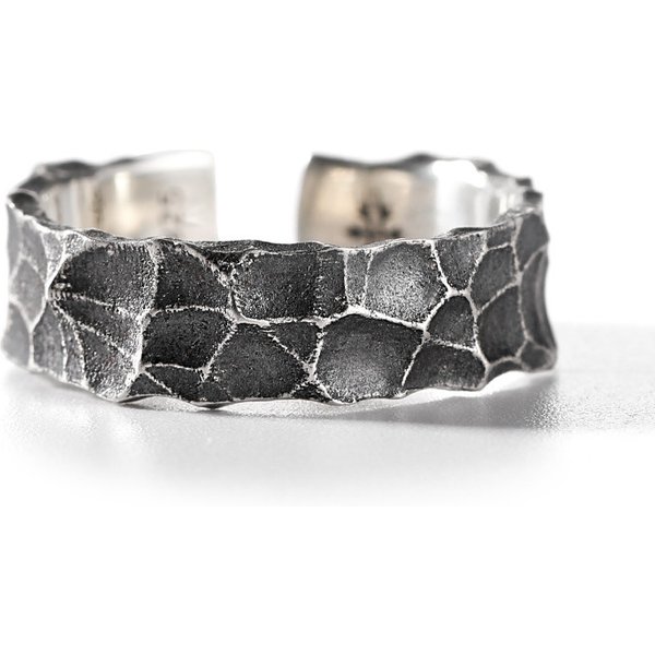 Hammered Texture Fashion Open Men's Geometric Crack Ring-image