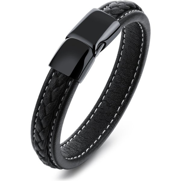 Hot Selling Leather Braided Rope Korean Style Men's Woven Bracelet-image