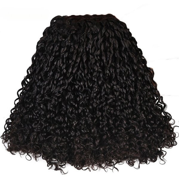 8A pixie curly human hair bundles Natural color