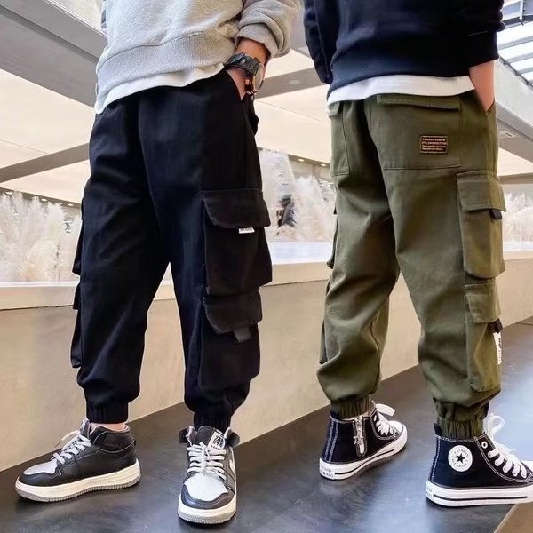 Mother&Kids Boys' Overalls Summer Kids Wear Big Kids Kids Boys Casual Pants Pants Thin-image
