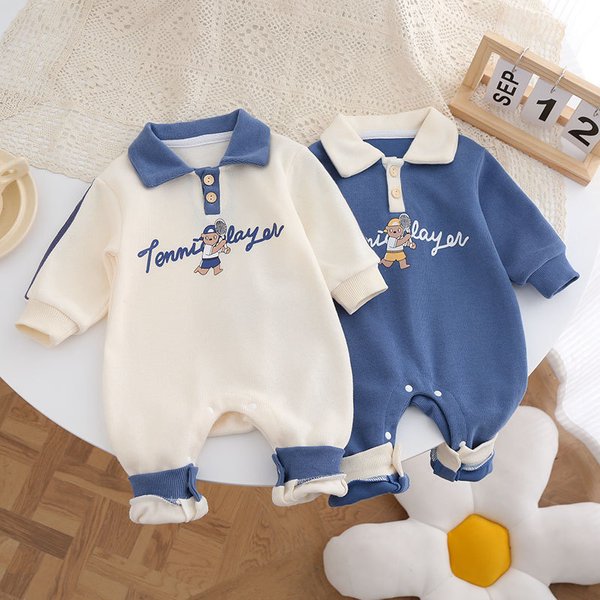 106059819@Qq.Com Full Moon Clothes Outfit Boy Baby Stylish Romper Newborn Outing Suit Hundred Days Super Cute Jumpsuit Spring Autumn-image