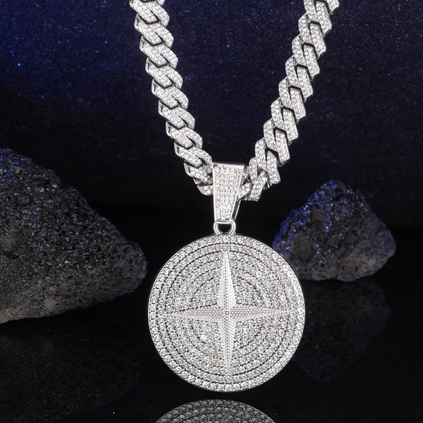 Men's Jewelry Hip Hop Pendant Diamond Letter Smiley Face Personality Multi Specification Alloy Rhinestone Cuban Chain Pendant-image