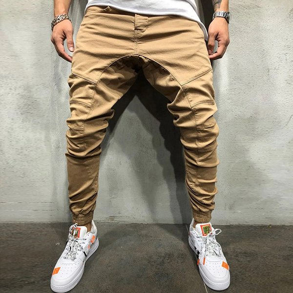 s Cargo Pants Joggers Hip Hop Drawstring Elastic Waist Slim Fit Casual Trousers Sweatpants High Quality Clothing For