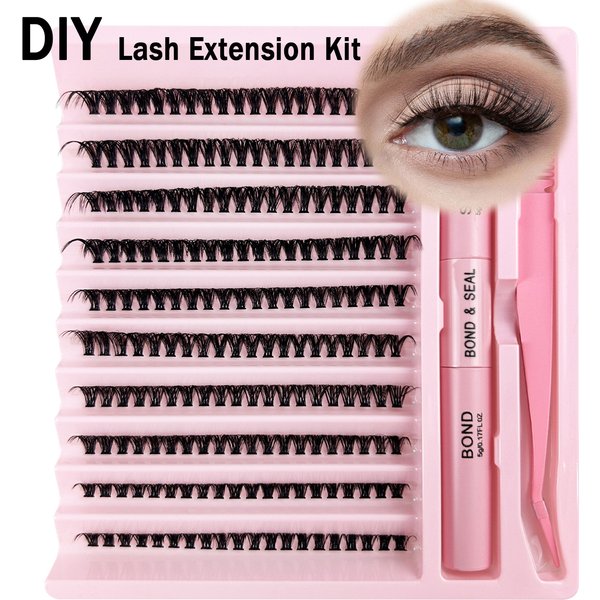 Single cluster of false eyelashes three-dimensional natural thick section eyelashes 200 clusters D curve 50P hot melt hair set
