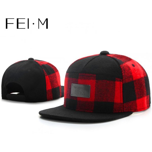 FEI M Fashion PLATED CAP Plaid Adjustable Snapback Cap Outdoor Adult Casual Sports Trucker Hat