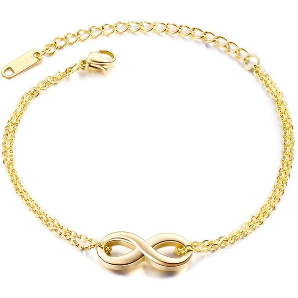 Infinite Love 8 character bracelet Women's Titanium Steel Clavicle Chain INS Cold Style Simple and Versatile Rose Gold Birthday Gift Jewelry