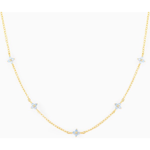 Blue Flower Necklace Summer Women's Sweet Style Klein Ins Jewelry Exquisite Clavicle Chain Necklace-image