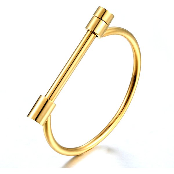Titanium Steel Horseshoe Vacuum Gold Plated Bracelet D Shaped Horseshoe Buckle Stainless Steel Bracelet-image