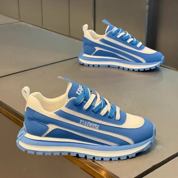 Men's European Style Breathable Mesh Sports Casual Shoes Spring/Summer Lightweight Soft Sole Height Increasing Chunky Sneakers
