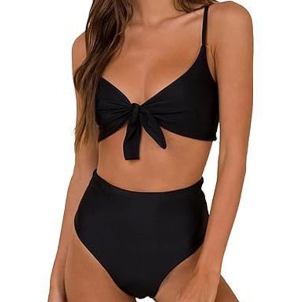 Women's Clothing New Women's Bow High Waist Bikini Two Piece Suit