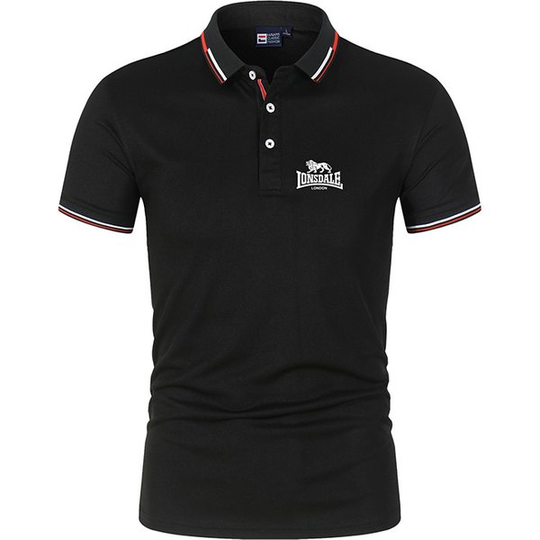 2022 Large New Men's Stand Collar Polo Shirt Printed Short Sleeve T-shirt