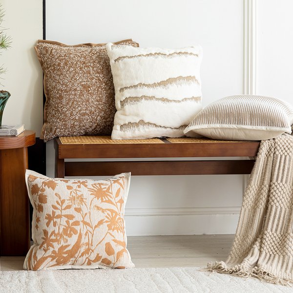 Home Garden Plush Sofa Pillowcase Living Room Model Room Decorative Pillow Bedside Cushion Bed Waist Backrest-image