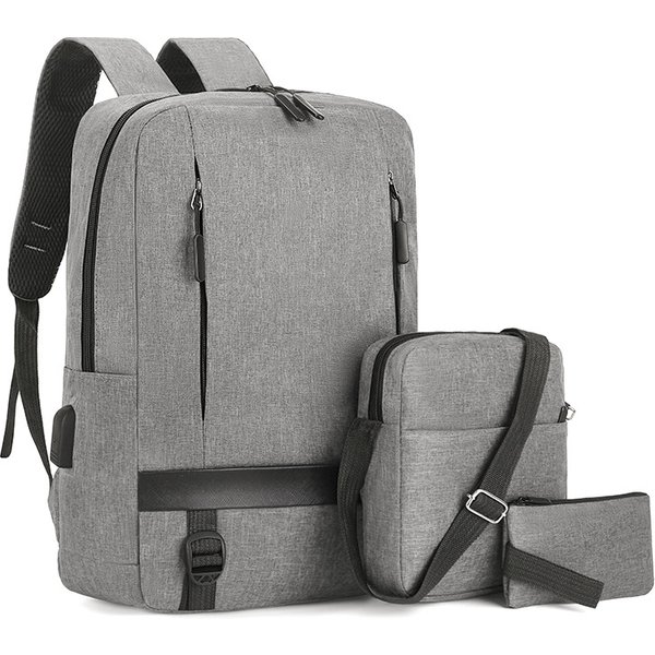 Men's Backpack New Schoolbag For Boys High School Students Men's Sports Fashion Style Large Capacity Men's Business Backpack Three Piece Set-image