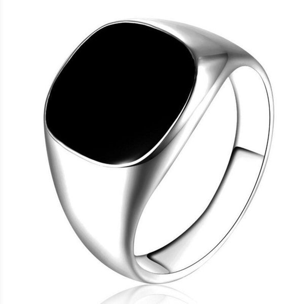 Yamaler Solid Polished Stainless Steel Band Biker Men Signet Ring Finger Jewelry Gift-image