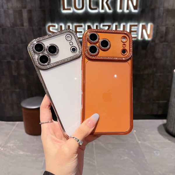 Clear Glitter Diamond Phone Case For Iphone 13 12 11 Pro Max 14 15 16 Plus 17 Air Shockproof Back Cover
