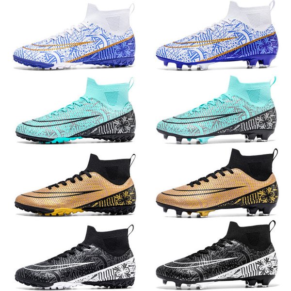 Soccer Shoes High Top Long Stud Artificial Turf Spiked Men's And Women's Training Shoes For Students-image