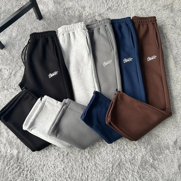 European And American Spring New Retro Loose Straight Men's And Women's Sports Pants Letter Casual High Street Sweatpants-image