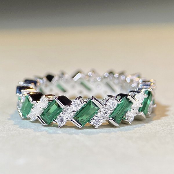 Cao Shi's Light Luxury Women's Geometric Zircon Noblewoman Ring, Fashionable Temperament, Banquet Matching Style-image