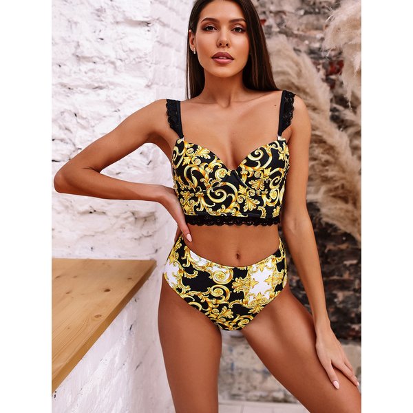 Women's Hot Style Swimsuit Split Swimsuit Lace Strap Bikini B117W-image