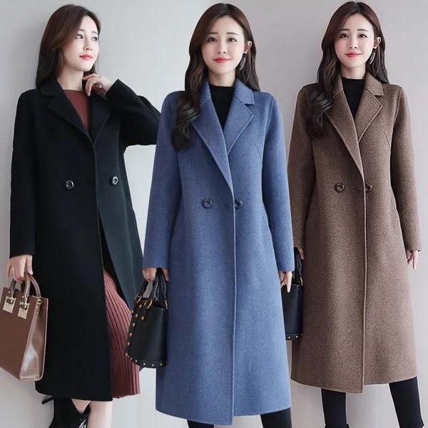 Women's Clothing Woolen coat for women new autumn and winter mid length large size woolen loose coat