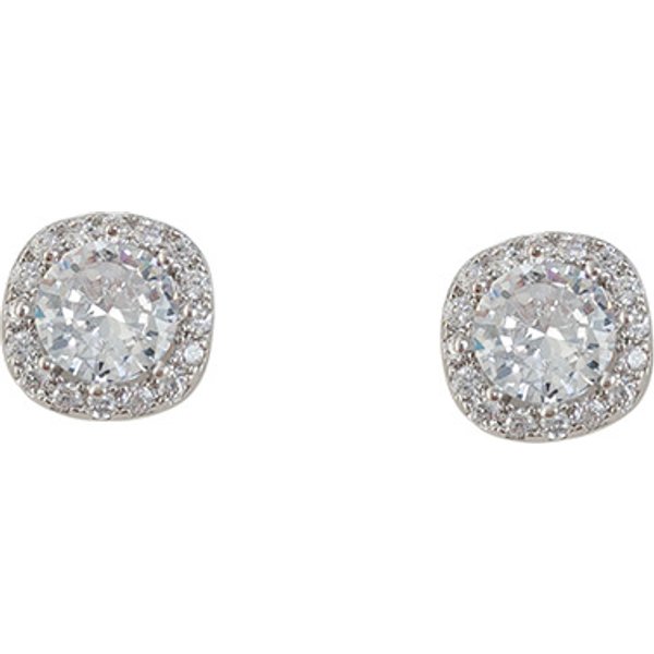 Women's Jewelry Micro Inlaid Zircon 925 Silver Needle Square Geometric Simple Earrings Supply Chain Earrings-image