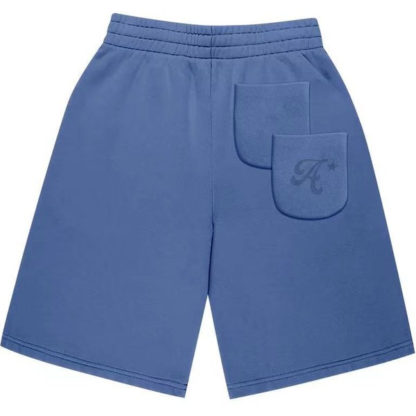 Men's Clothing Summer New Style Trend Letter Embroidery Knitted Sports Shorts Loose Casual Elastic Waist Color Matching Men's Pants Men's Wear-image