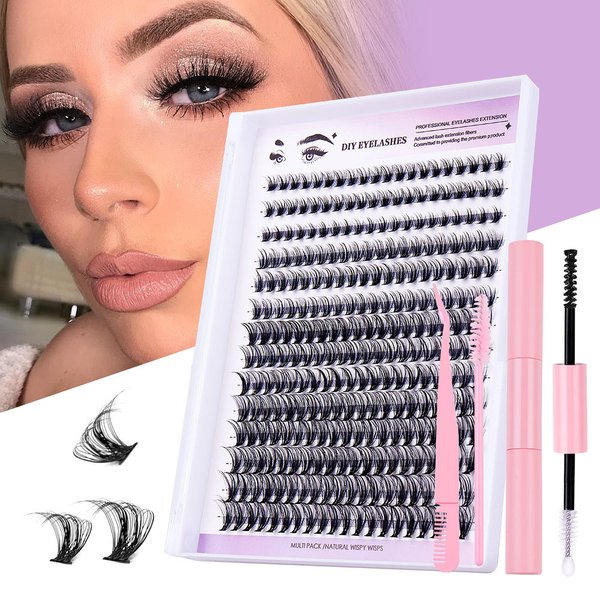 Lash extension set Dense large displacement 280 D-curve DIY eyelashes segment single cluster grafting false eyelashes