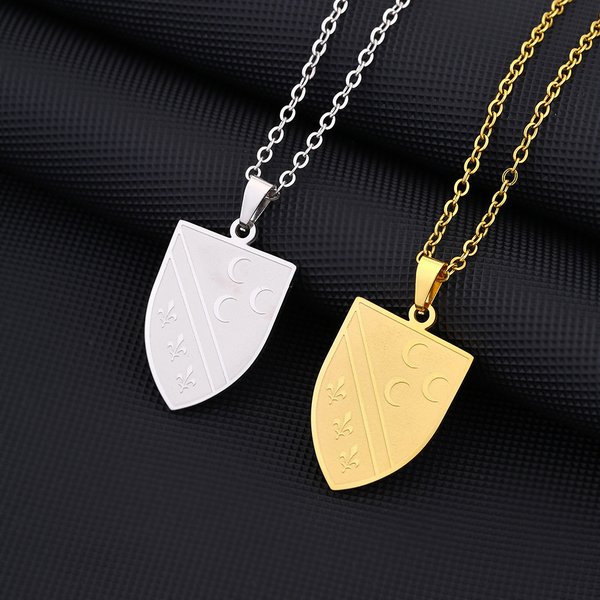 Hot Selling Stainless Steel Bosnia Pendant Necklace Men And Women Couple Titanium Steel Pendant Necklace-image