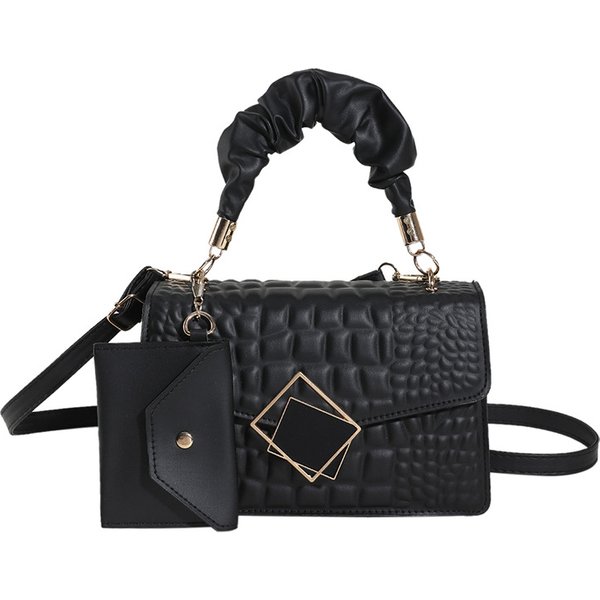 Embossed Handbags For Women 2024 Spring And Summer New Single-Shoulder Crossbody Small Square Bag Crocodile Pattern Fashionable Women's Bag-image