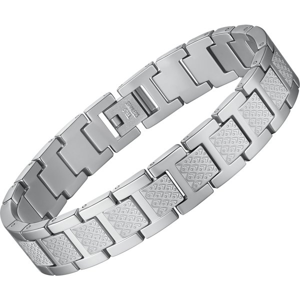 Charm Bracelets High End Crocodile Pattern Stainless Steel Bracelet Titanium Steel Bracelet Black-image