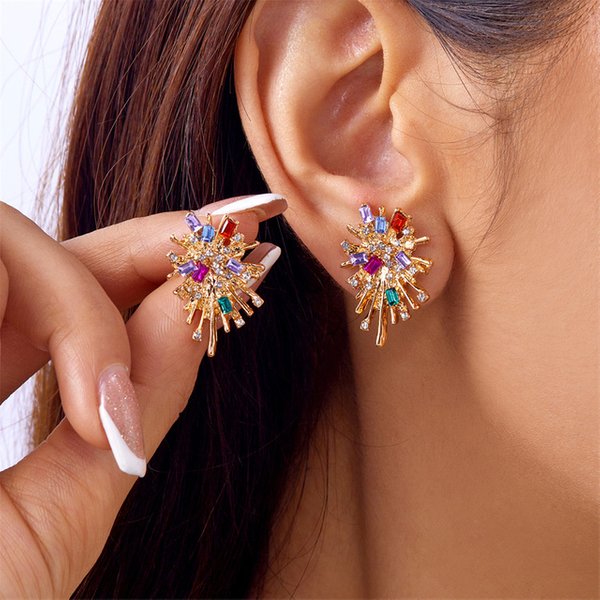 RINHOO FRIENDSHIP Stud Earrings With Rhinestones By Girl's Beauty Lab