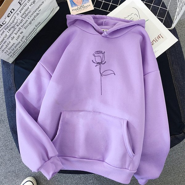 Women's Clothing autumn and winter new style hooded sweatshirt for women plus velvet student loose casual couple long sleeved tops for women