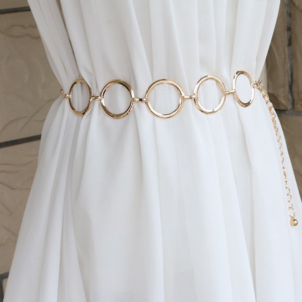 Metal Ring Belt For Women, Skirt Decorative Waist Chain Accessories, Fashionable European And American Chain, Large Circle Body Chain-image