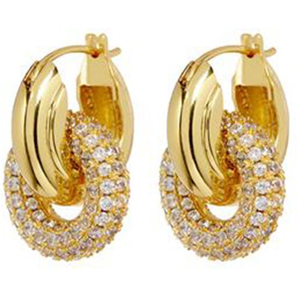 Women's Jewelry Metal Lock Copper Micro Inlaid Earrings Niche Cold Style Light Luxury High End Zircon Ear Jewelry