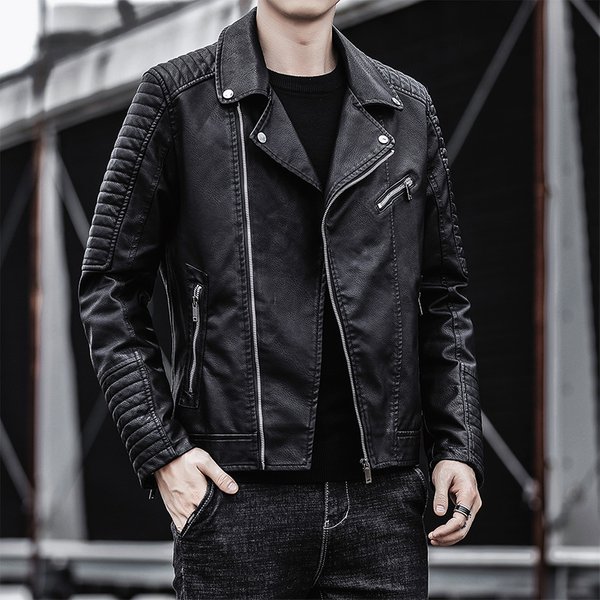Men's Clothing Leather Casual Leather Jacket Youth Handsome Motorcycle Pu Jacket Casual Men's Coat-image